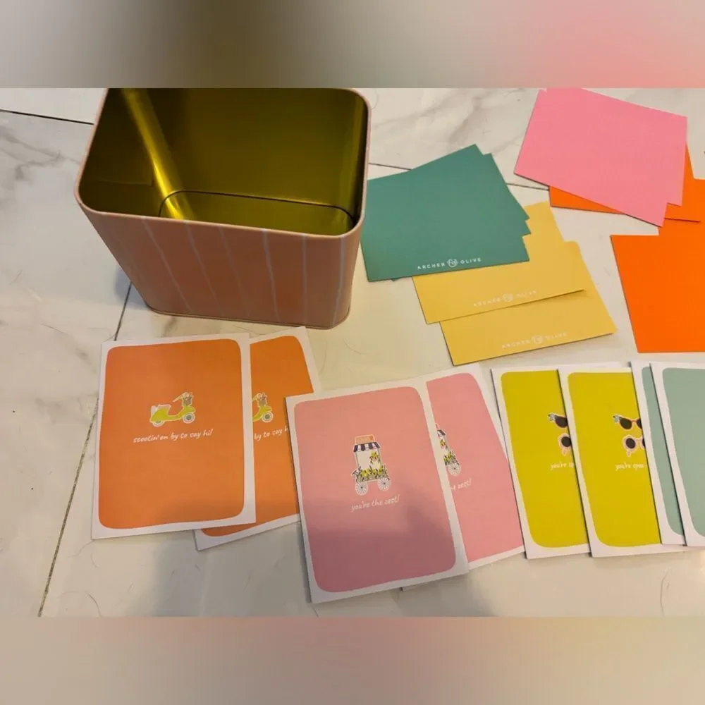 Archer and Olive Colorful Card Set with Tin Box - Picture 8 of 8